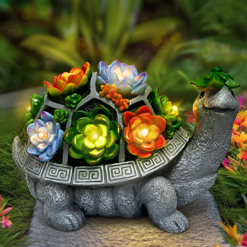 11 Inch Large Solar Turtle Garden Statue Light Outdoor Decor for Yard Patio Gift for Mom Grandma