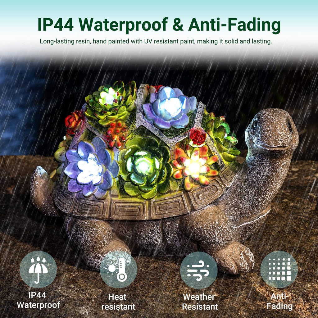 Solar Turtle Garden Statue Light Outdoor Yard Decor Gift for Mom Women Grandma