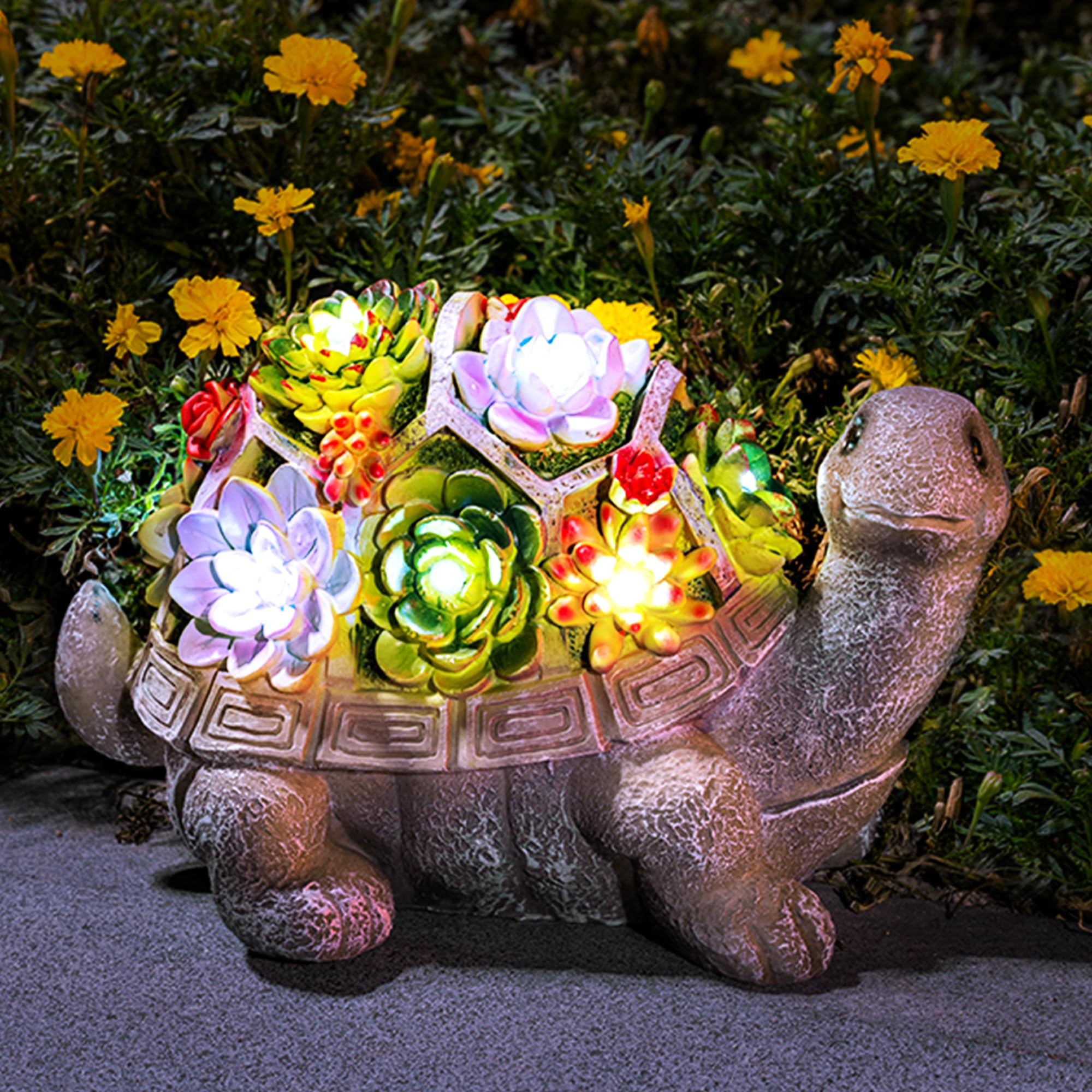 Solar Turtle Garden Statue Light Outdoor Yard Decor Gift for Mom Women Grandma