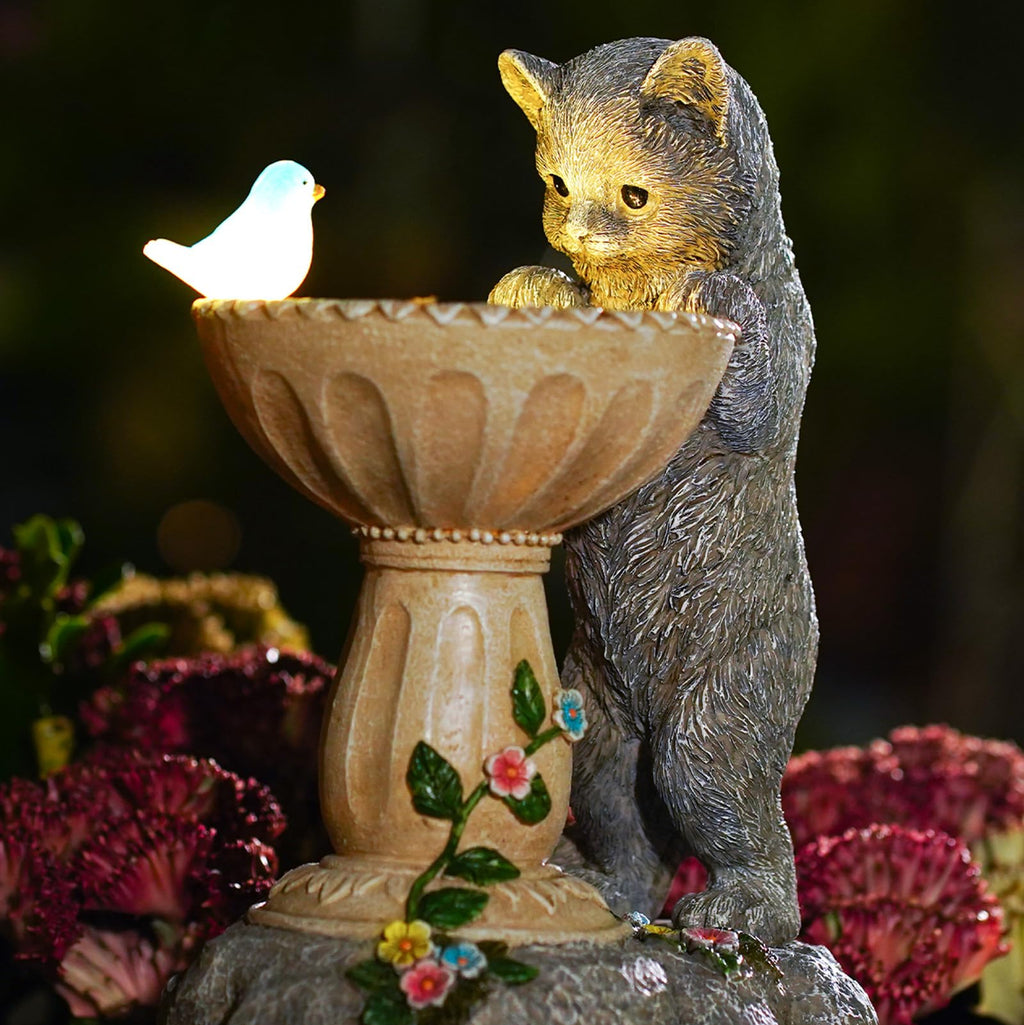 Solar Cat Garden Statue Light IP44 Weatherproof Outdoor Decor Gift for Mom Grandma