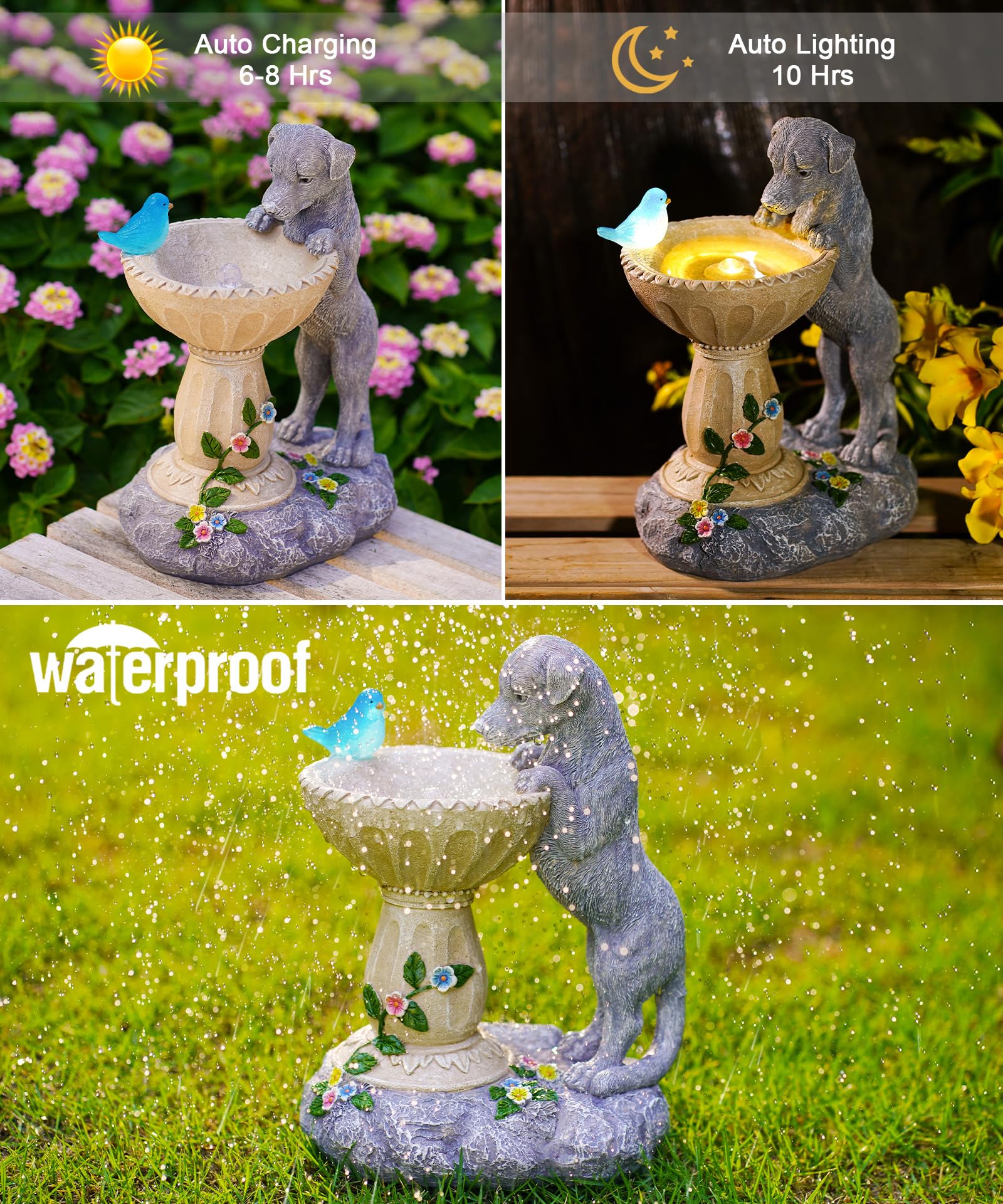 Solar Cat Garden Statue Light IP44 Weatherproof Outdoor Decor Gift for Mom Grandma