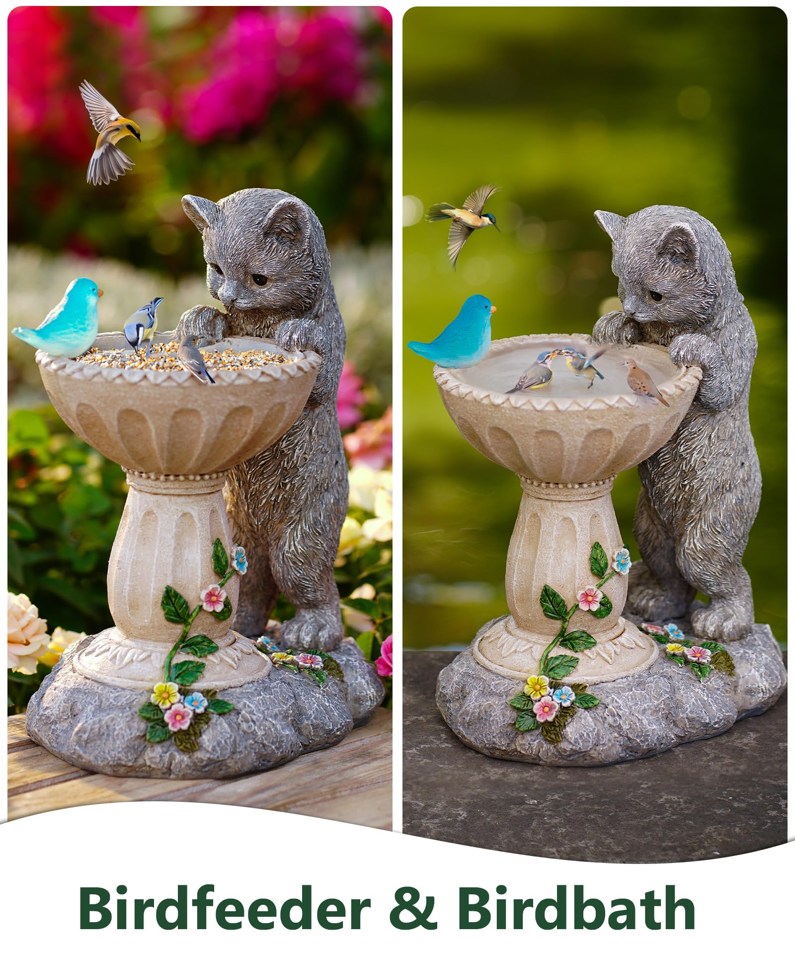 Solar Cat Garden Statue Light IP44 Weatherproof Outdoor Decor Gift for Mom Grandma